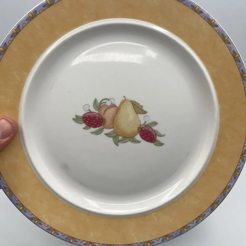 5 - DANSK Fiance Fruits Dinnerware 9 Inch Lunch Plates